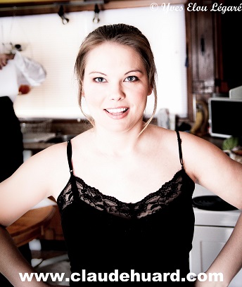 Christine Lachance while filming Cooking with Fabien...